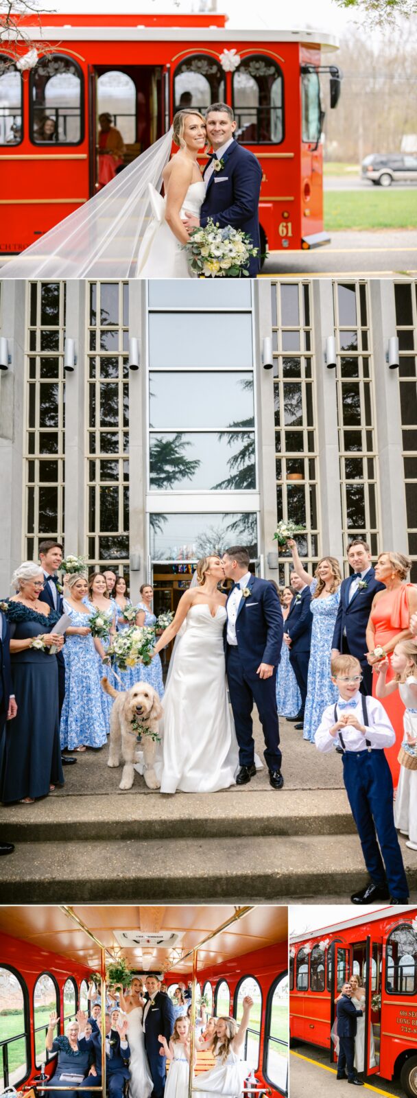 nj trolley wedding photos